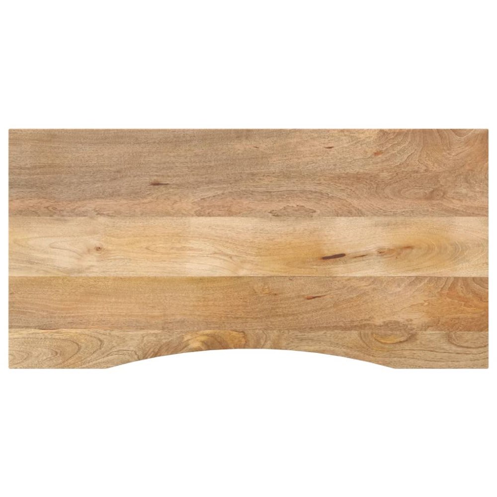 vidaXL Skrivbordsskiva med kurva 120x50x2,5 cm massivt grovt mangoträ