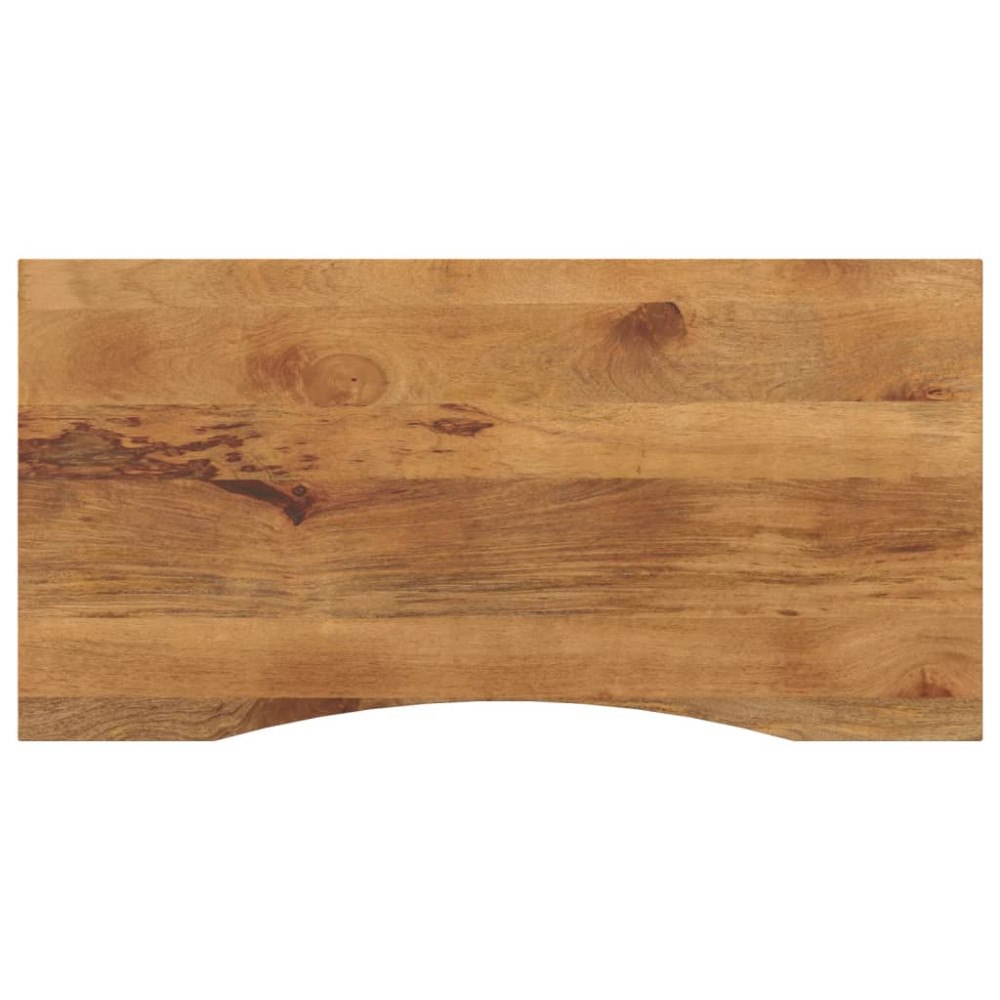vidaXL Skrivbordsskiva med kurva 110x60x2,5 cm massivt grovt mangoträ