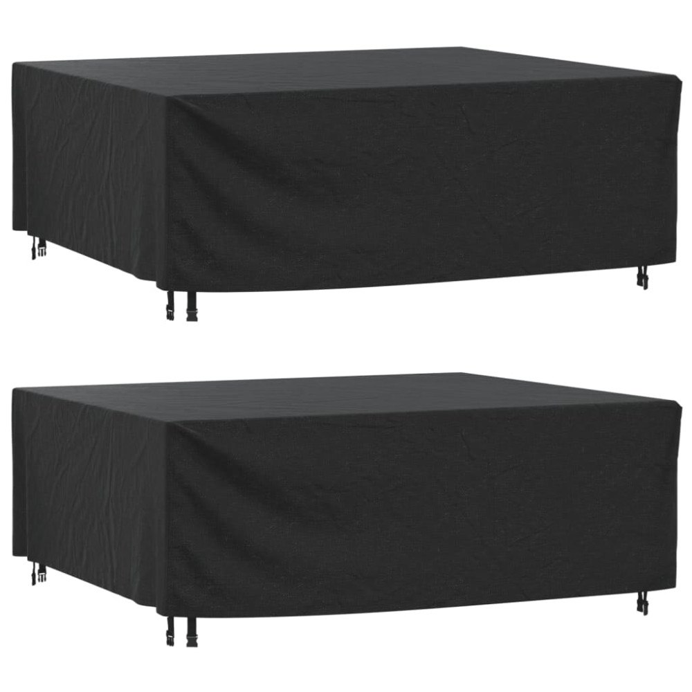 vidaXL Överdrag för utemöbler 2 st svart 200x160x70 cm vattentät 420D