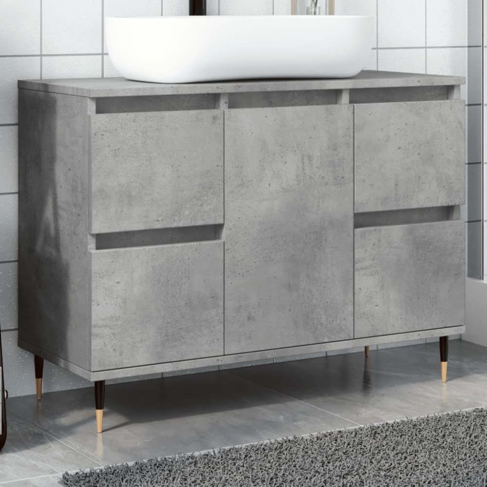 vidaXL Badrumsskåp betonggrå 80x33x60 cm konstruerat trä