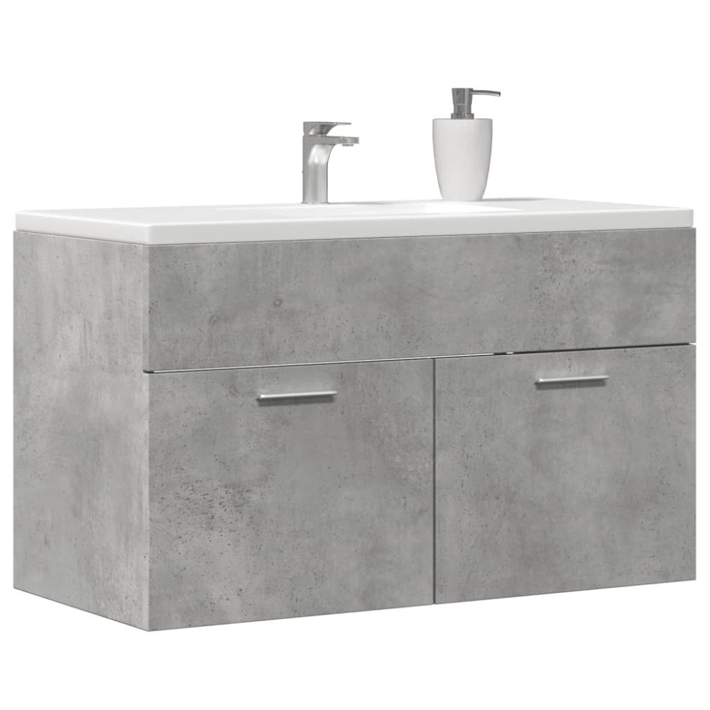vidaXL Tvättställsskåp betonggrå 90x38,5x46 cm konstruerat trä