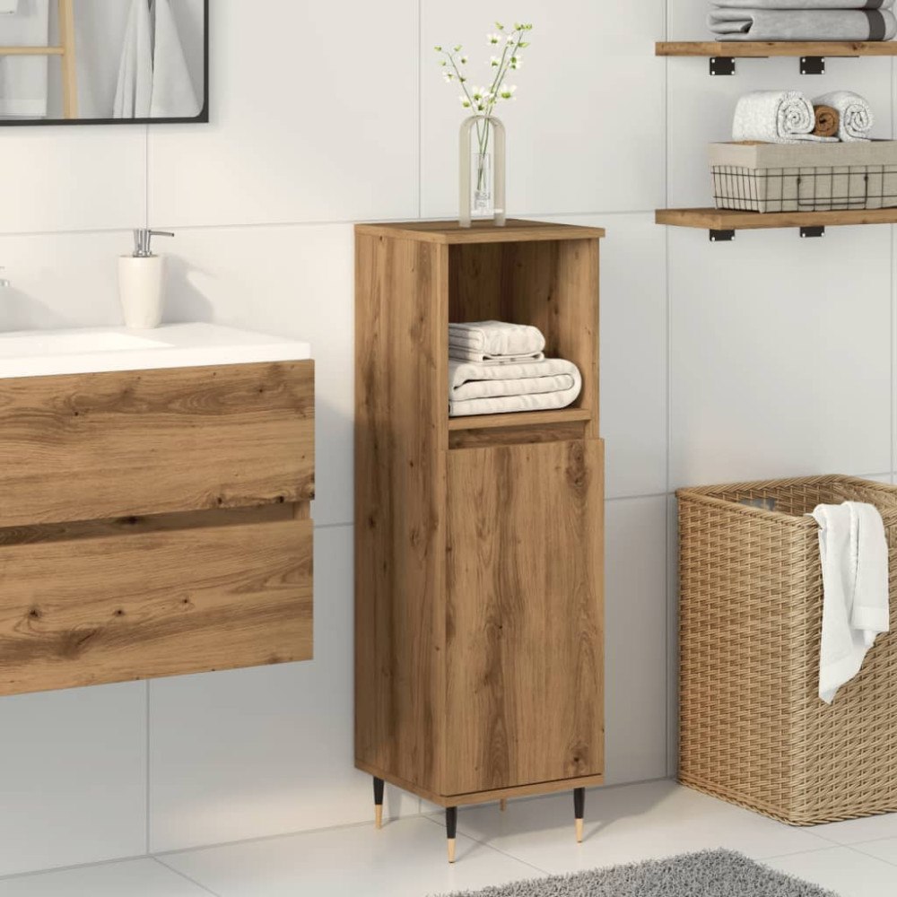 vidaXL Badrumsskåp ek 30x30x100 cm konstruerat trä