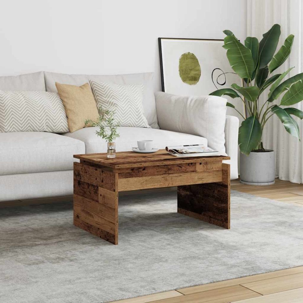 vidaXL Soffbord åldrat trä 68x50x38 cm konstruerat trä