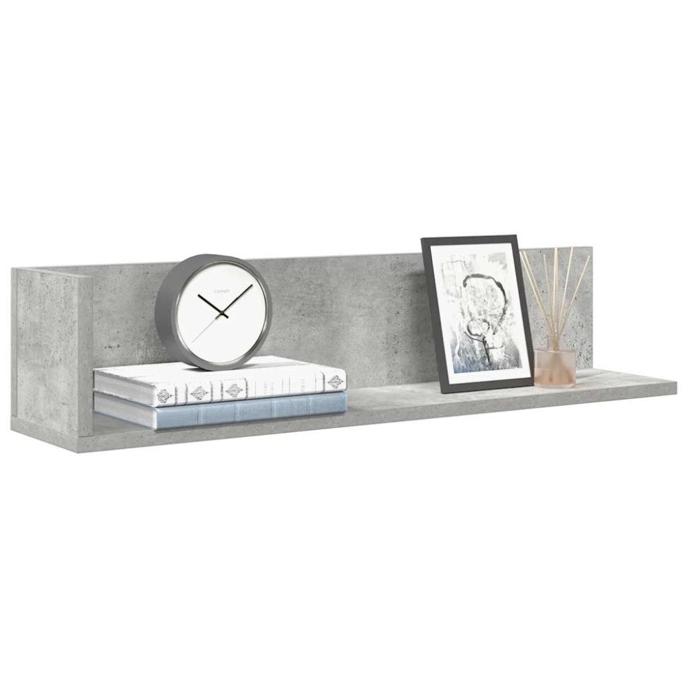 vidaXL Vägghyllor 2 st betonggrå 75x16,5x16,5 cm konstruerat trä