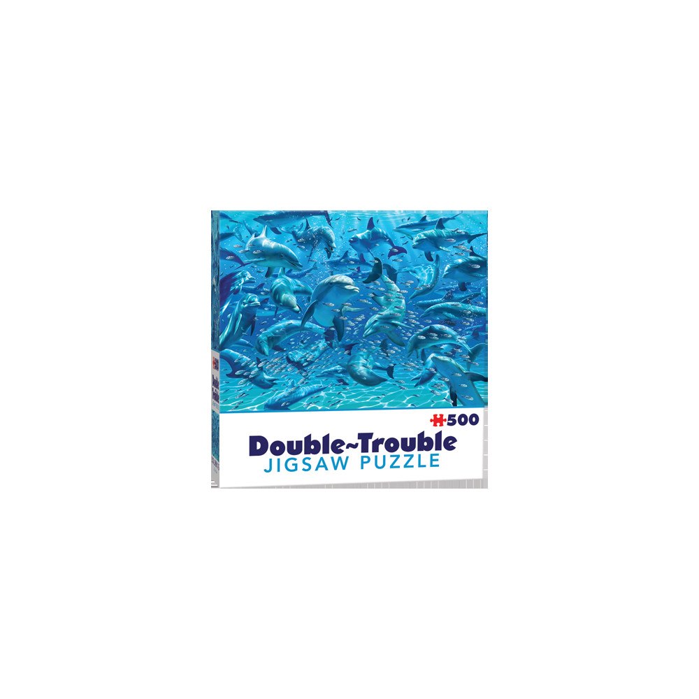Cheatwell Games Dubbelsidigt Pussel Double Trouble Dolphins 500 b