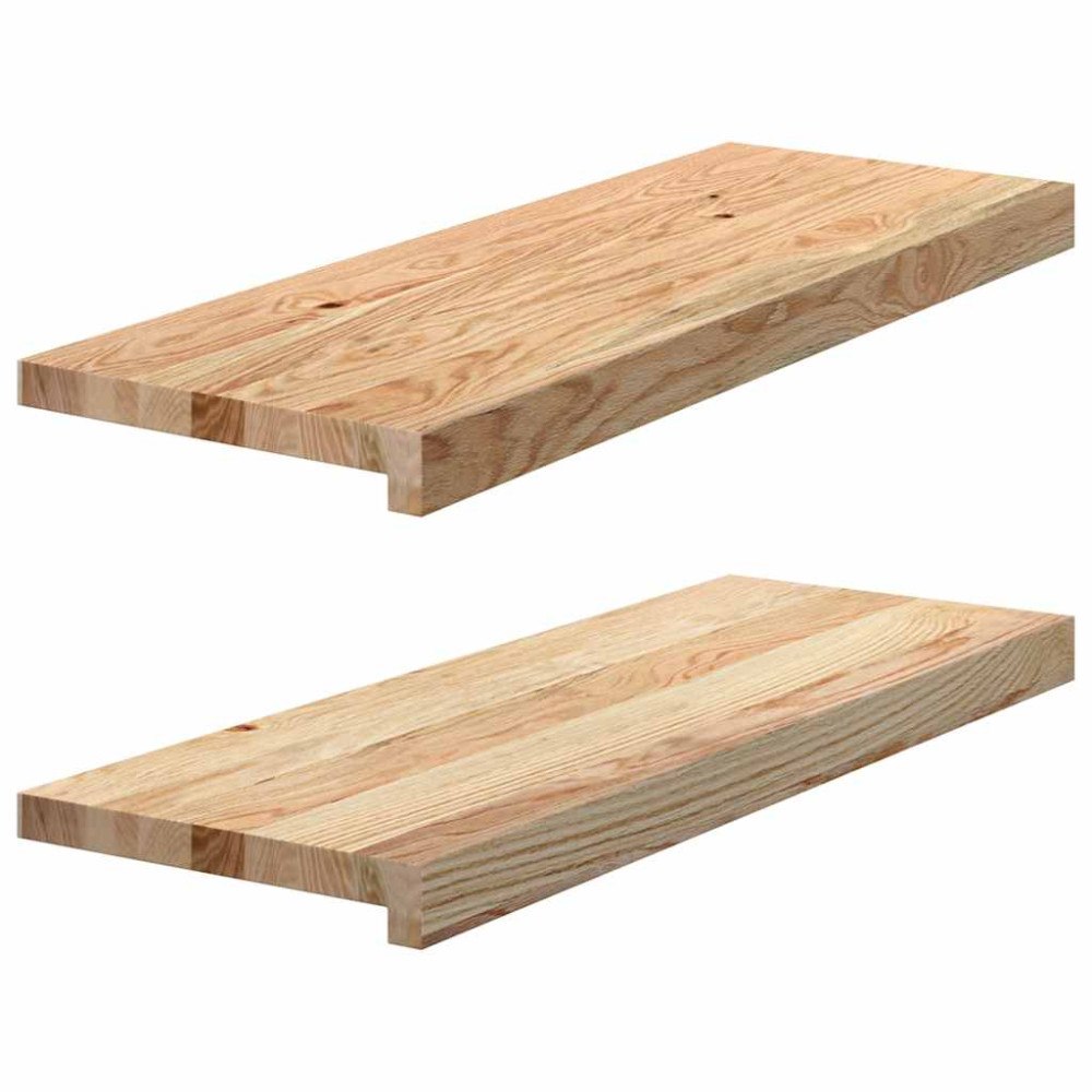 vidaXL Fönsterbänkar 2 st obehandlad 70x25x2 cm massiv ek