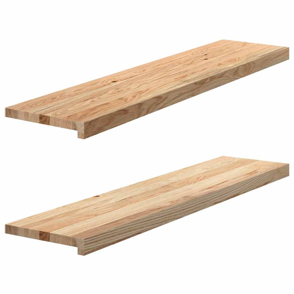 vidaXL Fönsterbänkar 2 st obehandlad 110x25x2 cm massiv ek