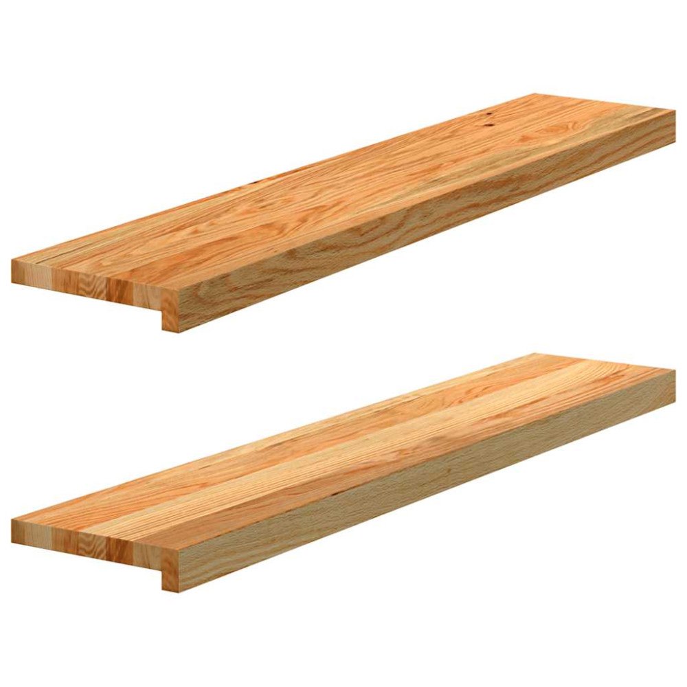 vidaXL Fönsterbänkar 2 st ljusbrun 100x20x2 cm massiv ek