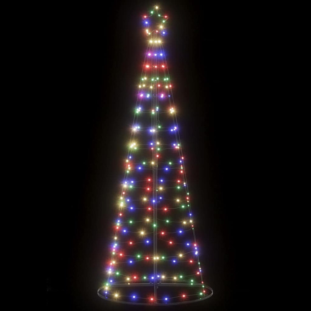vidaXL LED julgran 200 LEDs färgglada 182 cm