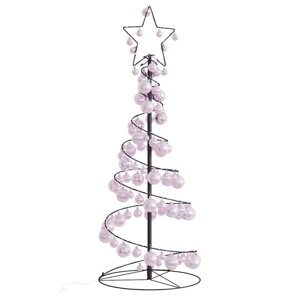 vidaXL LED julgran med julgranskulor 80 LED varmvit 120 cm