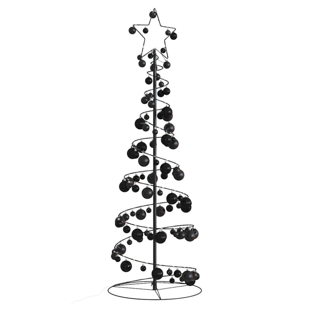 vidaXL LED julgran med julgranskulor 100 LED varmvit 150 cm