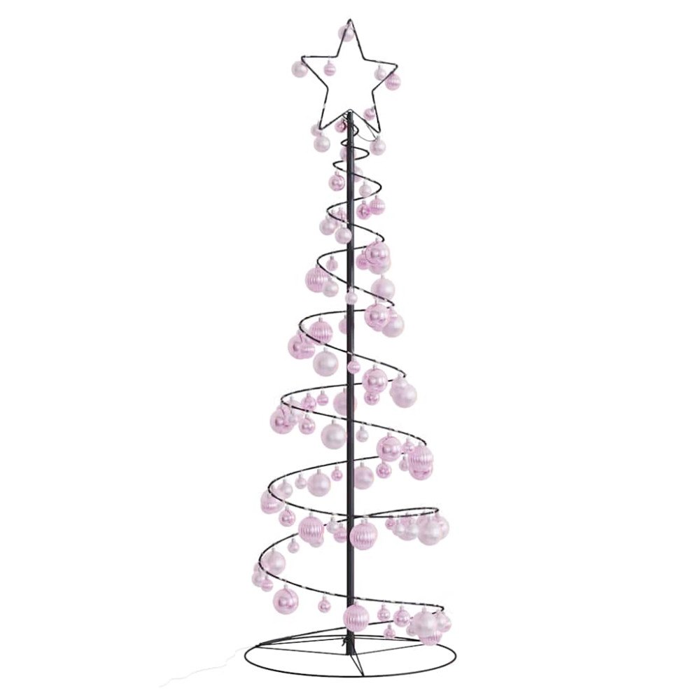 vidaXL LED julgran med julgranskulor 100 LED varmvit 150 cm