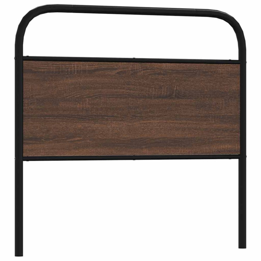 vidaXL Sänggavel brun ek 107 cm stål och konstruerat trä
