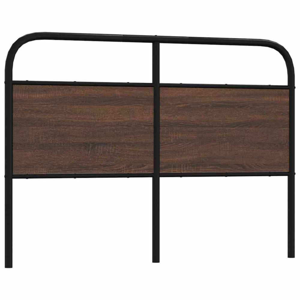vidaXL Sänggavel brun ek 120 cm stål och konstruerat trä