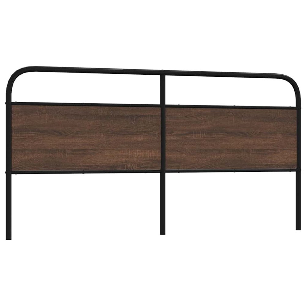 vidaXL Sänggavel brun ek 200 cm stål och konstruerat trä