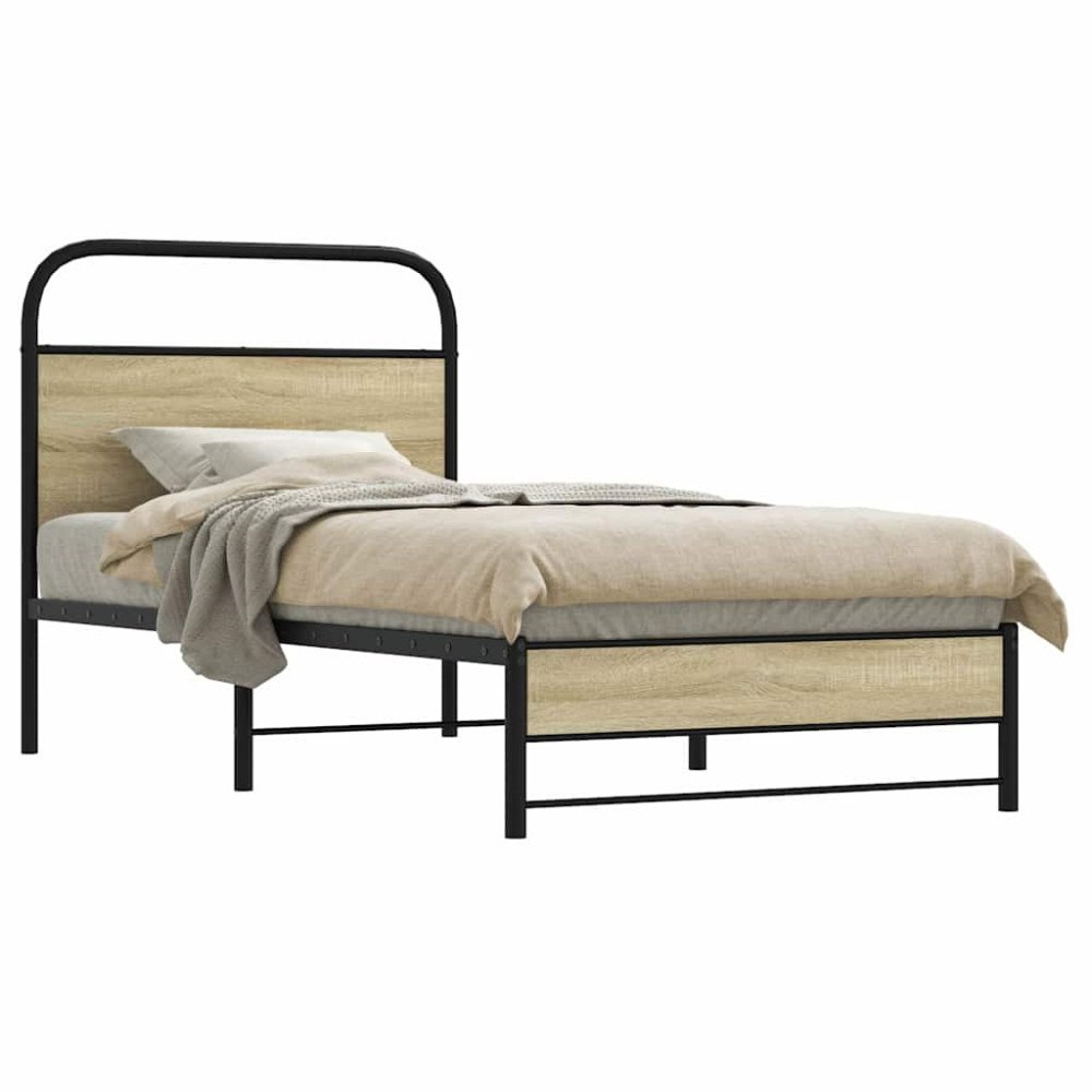 vidaXL Sängram utan madrass sonoma-ek 80x200 cm konstruerad trä