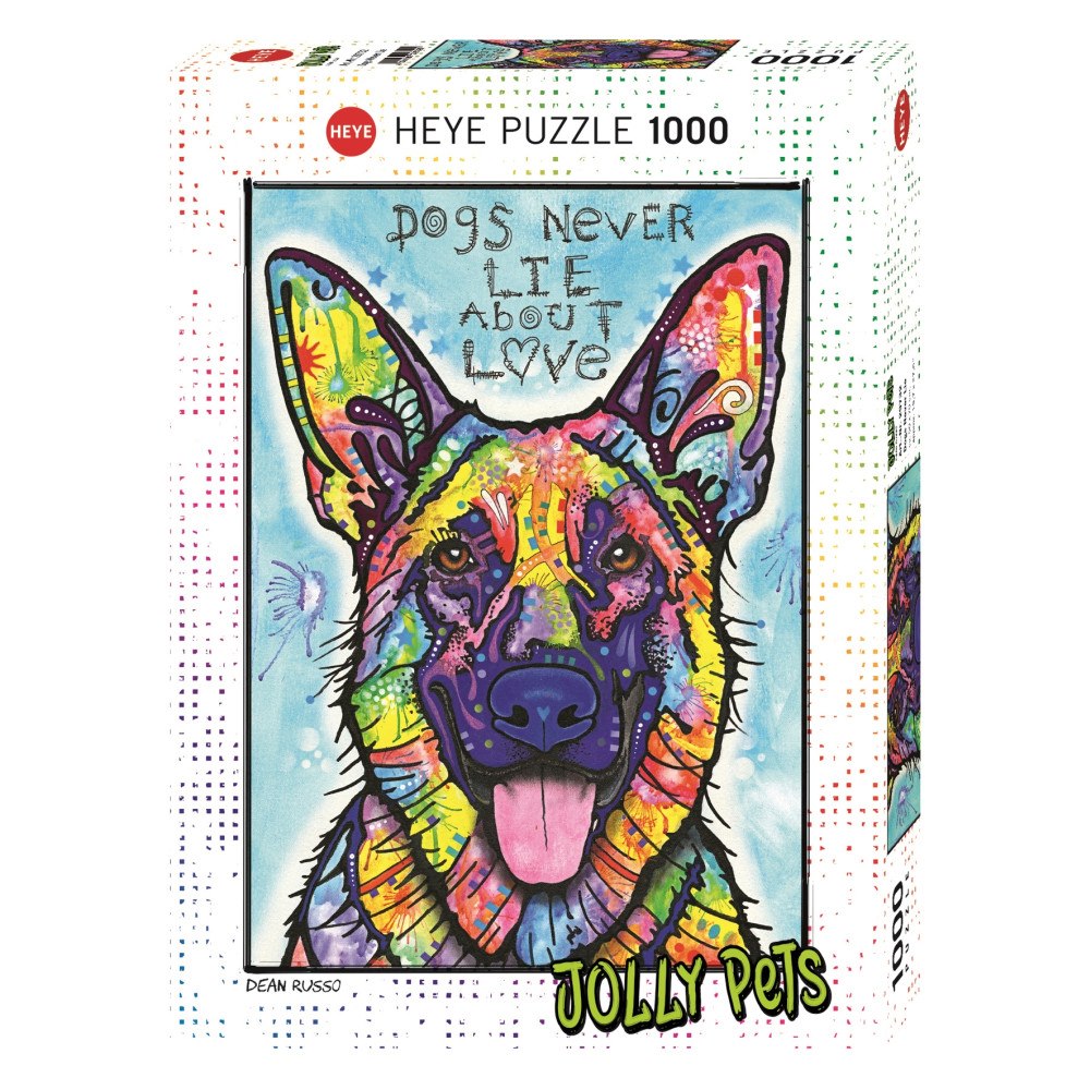 HEYE Art Jolly Pets Dogs Never Lie, Pussel, 1000 bitar, Heye