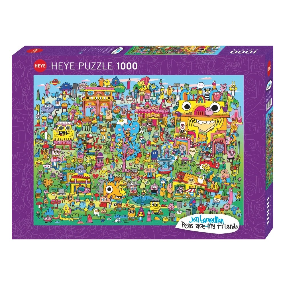 HEYE Art Burgerman Doodle Village, Pussel, 1000 bitar, Heye