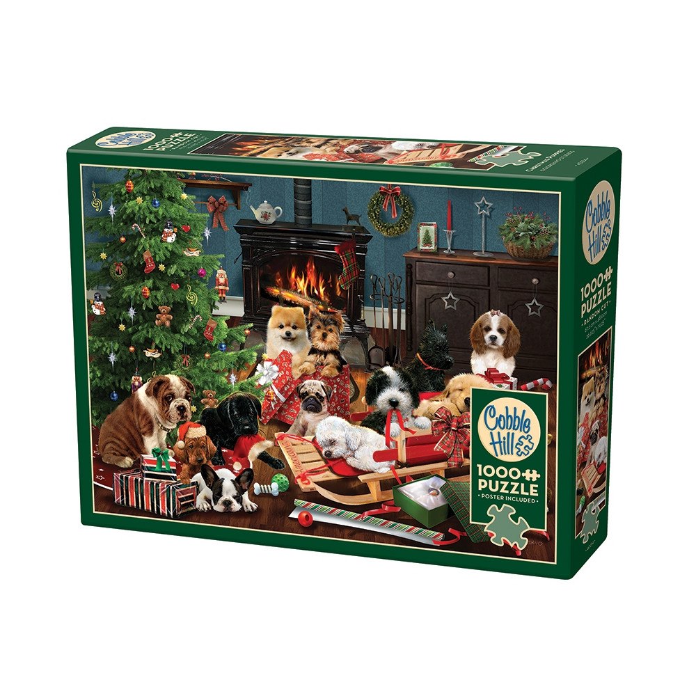 Cobble Hill Christmas Puppies (1000 b)