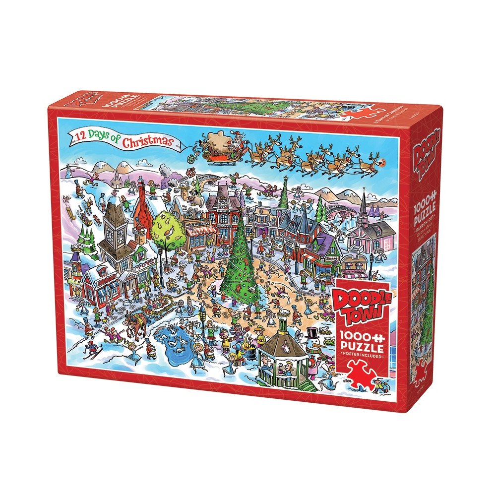 Cobble Hill DoodleTown: 12 Days of Christmas (1000 b)