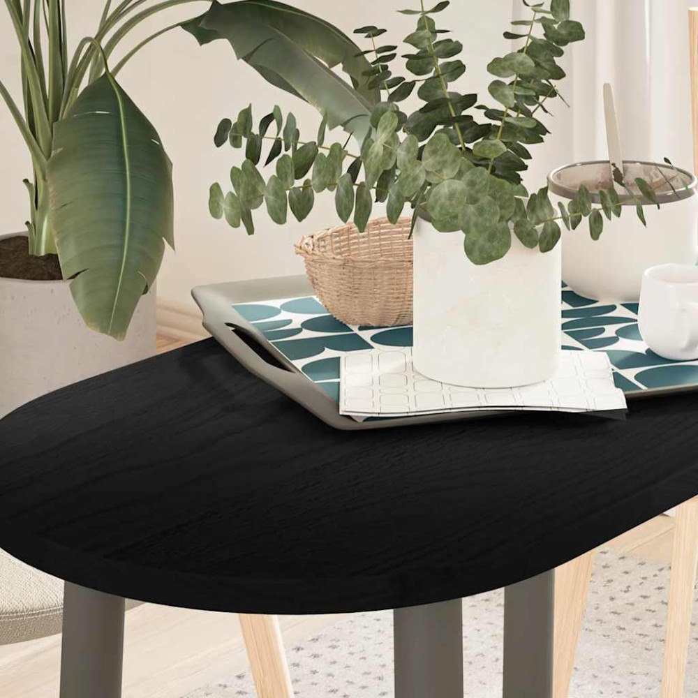vidaXL Bordsskiva mörkbrun 80x40x2 cm massiv ek oval