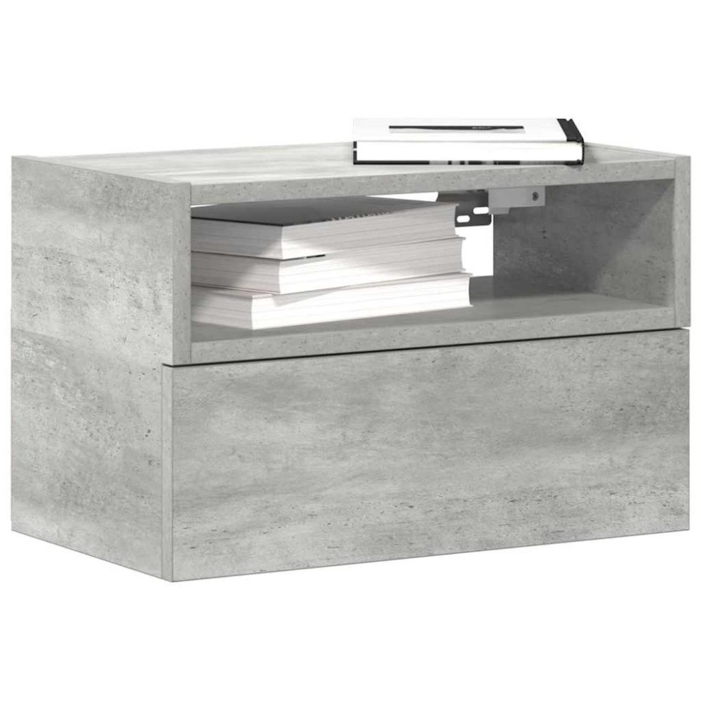 vidaXL Väggmonterade sängbord 2 st betonggrå 45x26x28,5 cm