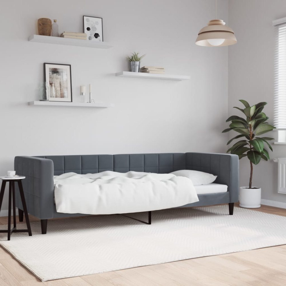 vidaXL Dagbädd mörkgrå 80x200 cm sammet