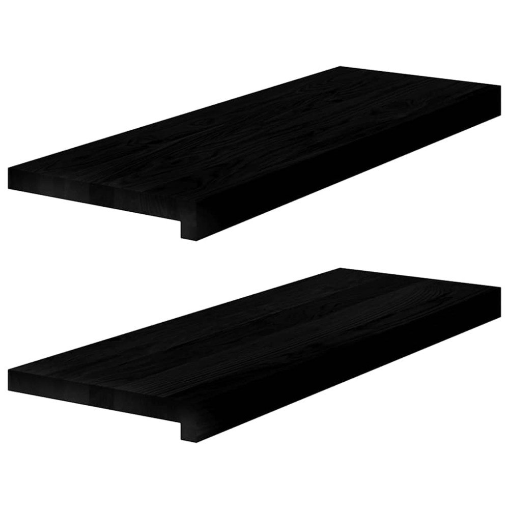 vidaXL Fönsterbänkar 2 st mörkbrun 70x25x2 cm massiv ek