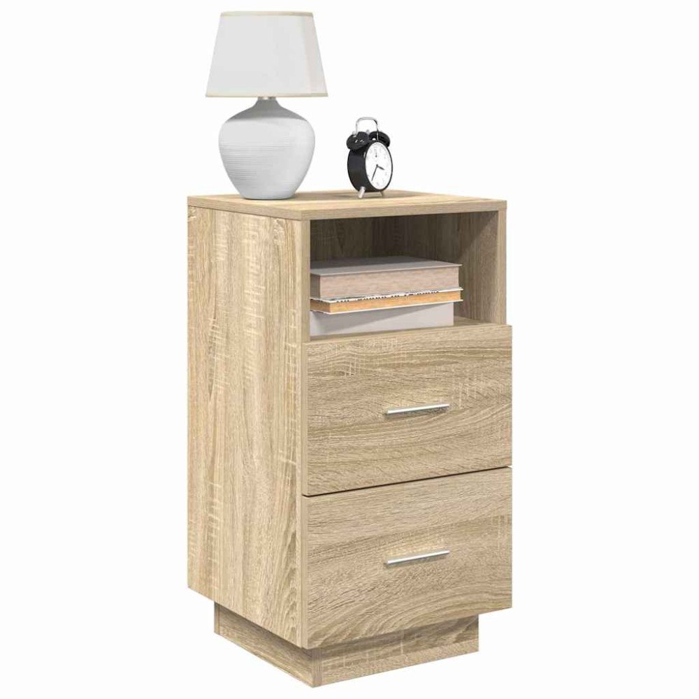 vidaXL Sängbord med 2 lådor sonoma-ek 36x36x68 cm