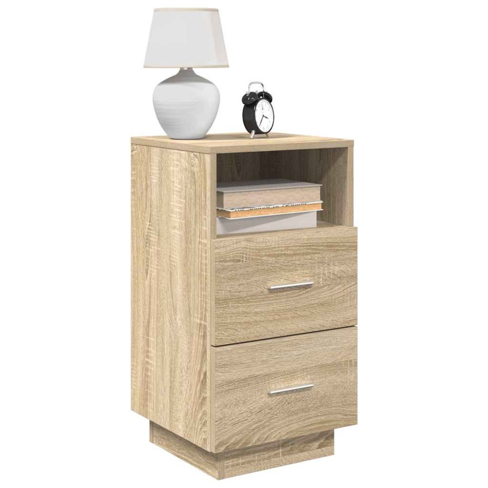 vidaXL Sängbord 2 st med 2 lådor sonoma-ek 36x36x68 cm