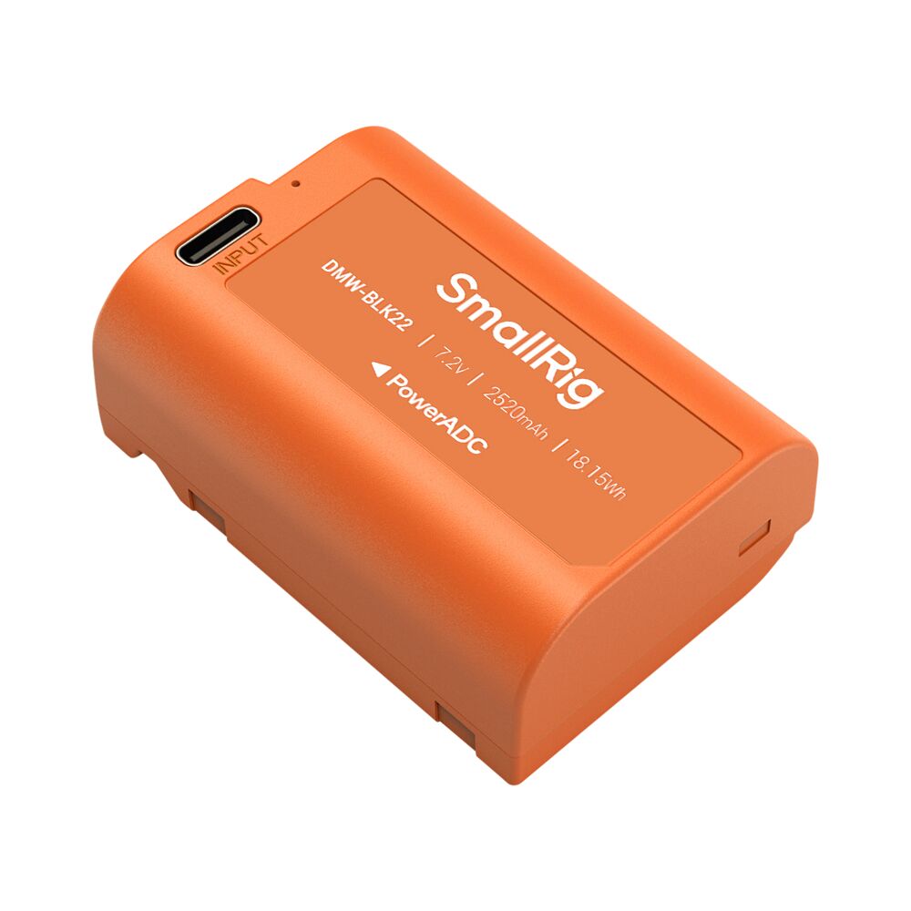 SMALLRIG SmallRig 4979 Camera Battery USB-C Rechargeable DMW-BLK22 Orange