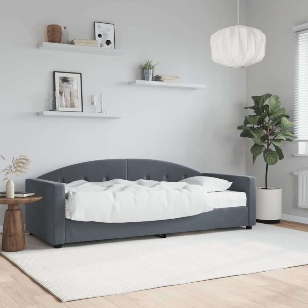 vidaXL Dagbädd med madrass mörkgrå 80x200 cm sammet