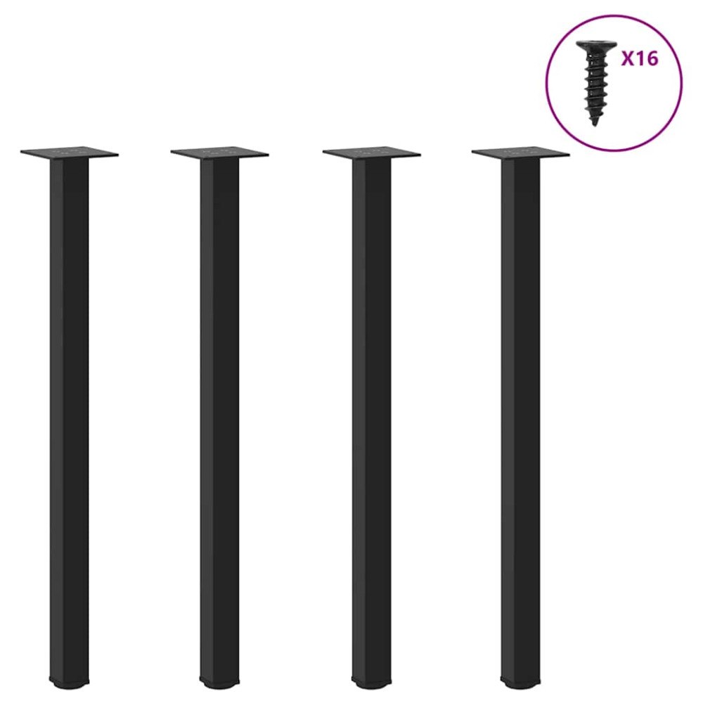 vidaXL Konsolbordsben 4 st svarta 72-74 cm stål