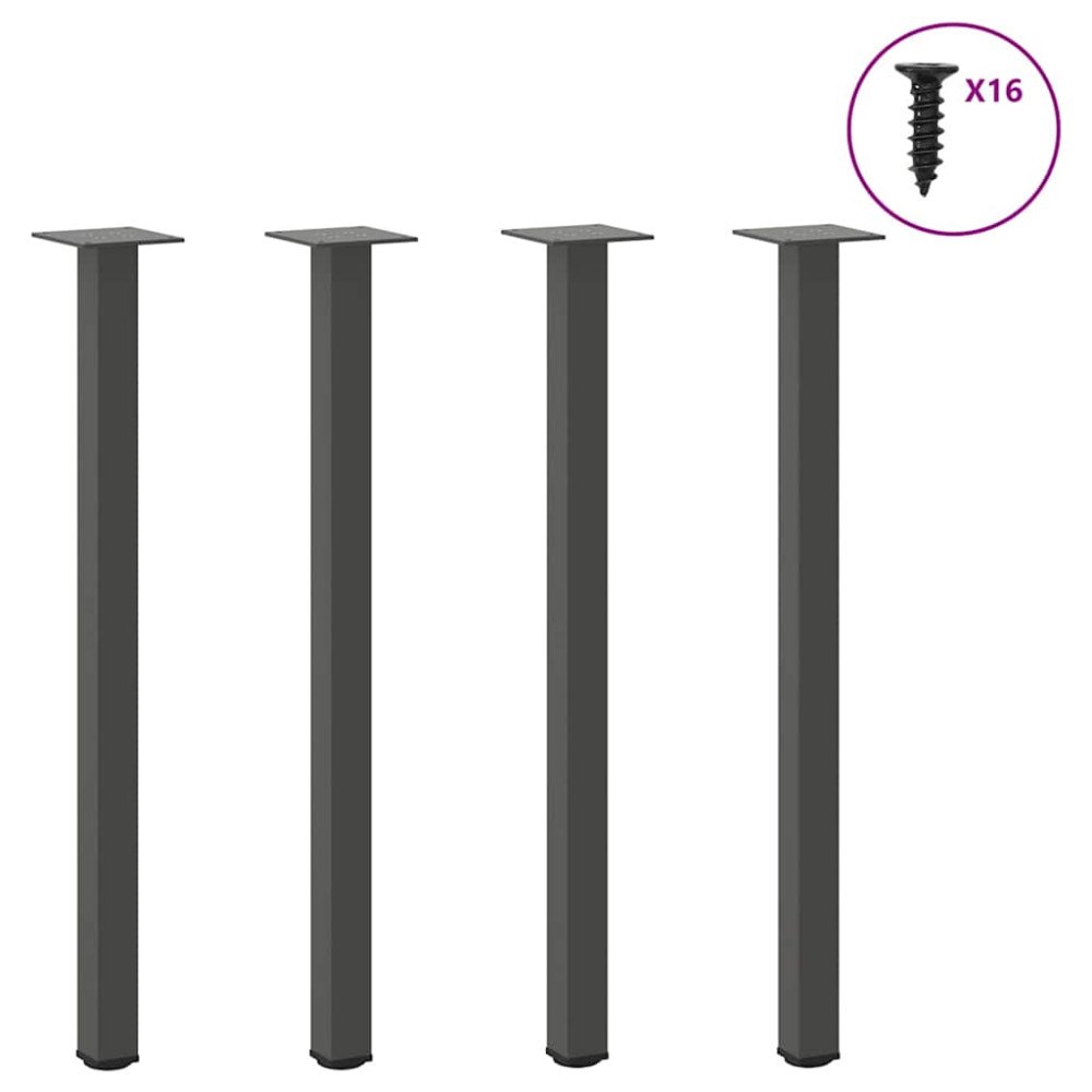 vidaXL Konsolbordsben 4 st antracit 72-74 cm stål