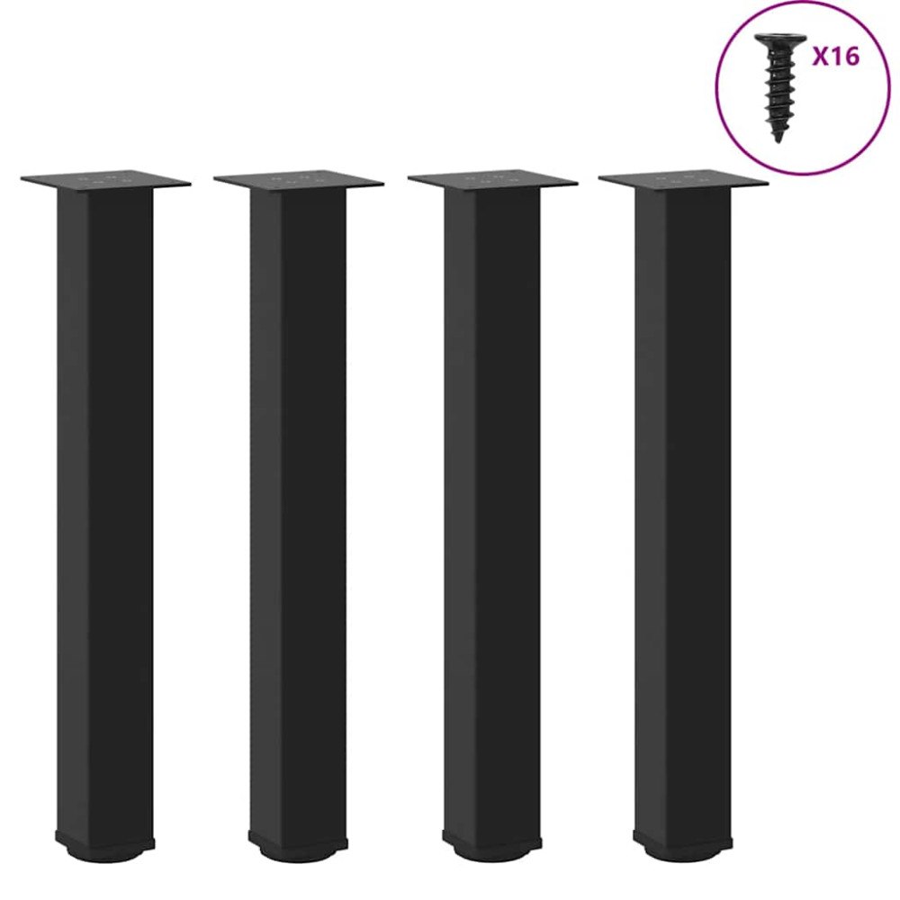 vidaXL Konsolbordsben 4 st svarta 72-74 cm stål