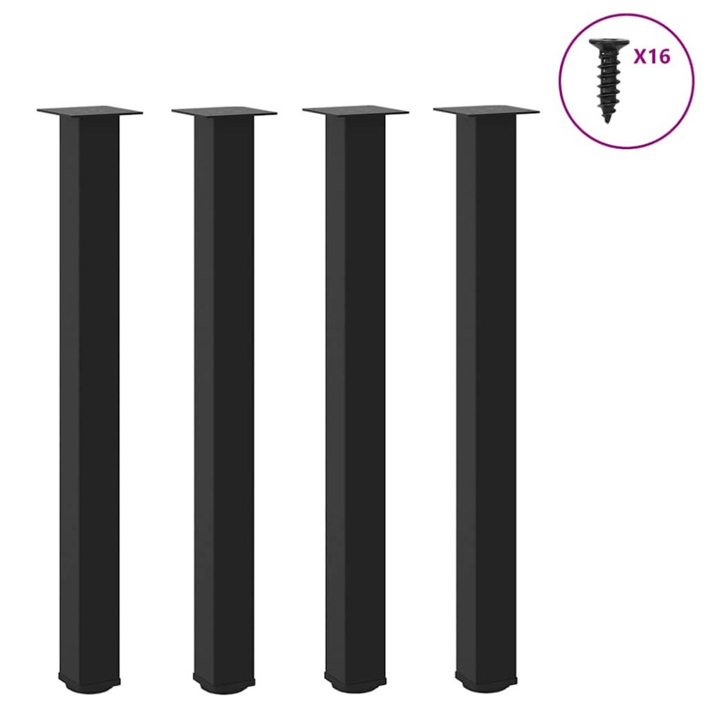 vidaXL Barbordsben 4 st svarta 90-92 cm stål