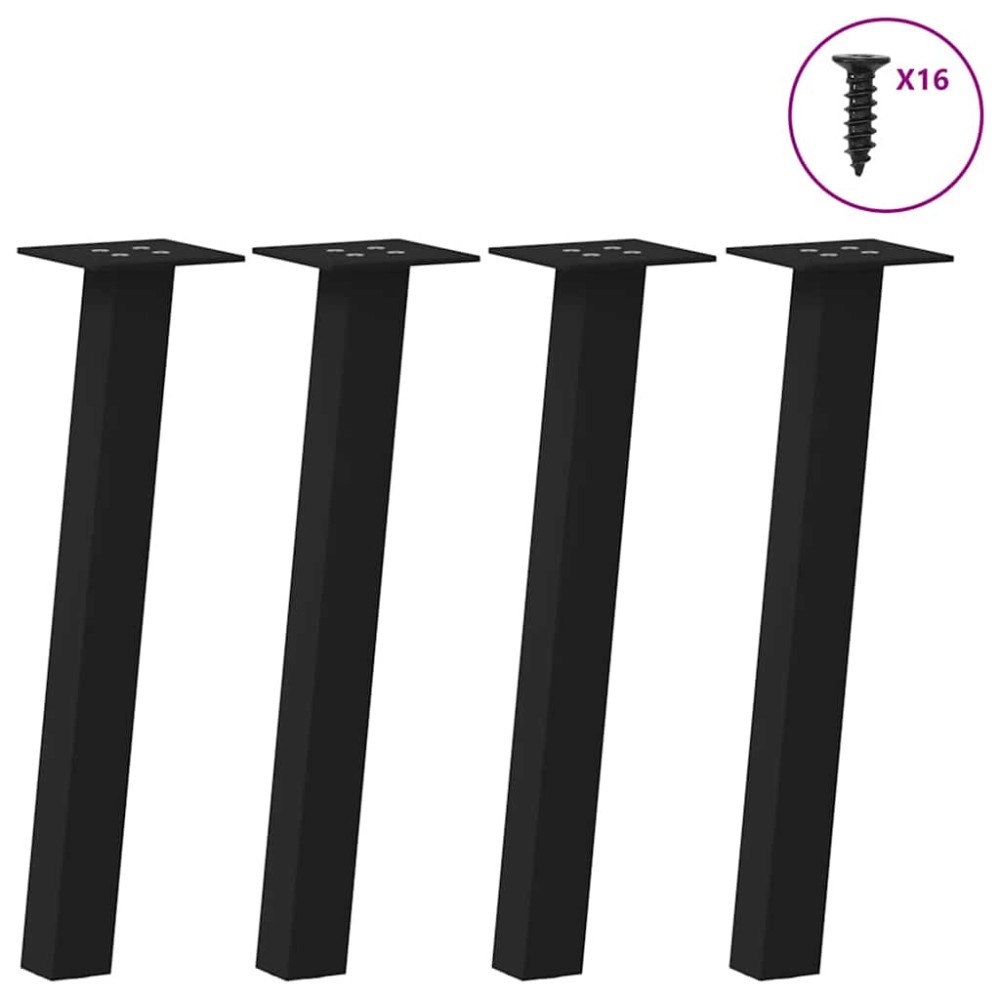 vidaXL Soffbordsben 4 st svarta 30 cm stål