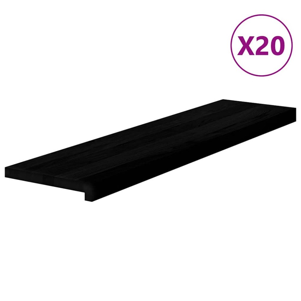 vidaXL Trappstegsmattor 20 pcs mörkbrun 100x25x2 cm massiv ek