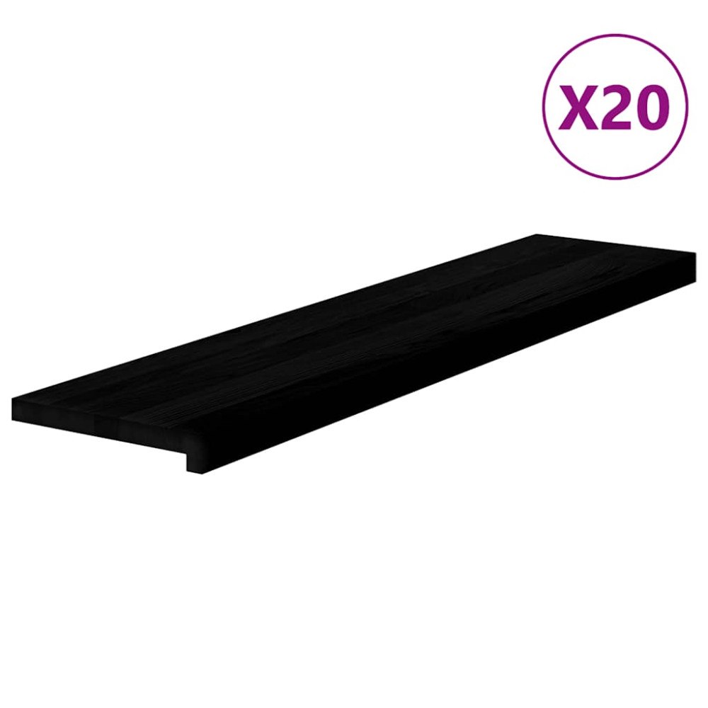 vidaXL Trappstegsmattor 20 pcs mörkbrun 110x25x2 cm massiv ek