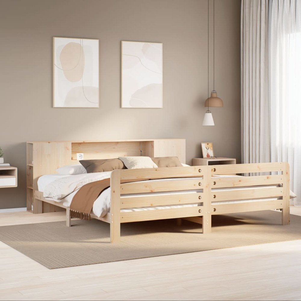 vidaXL Sängram utan madrass 200x200 cm massiv furu