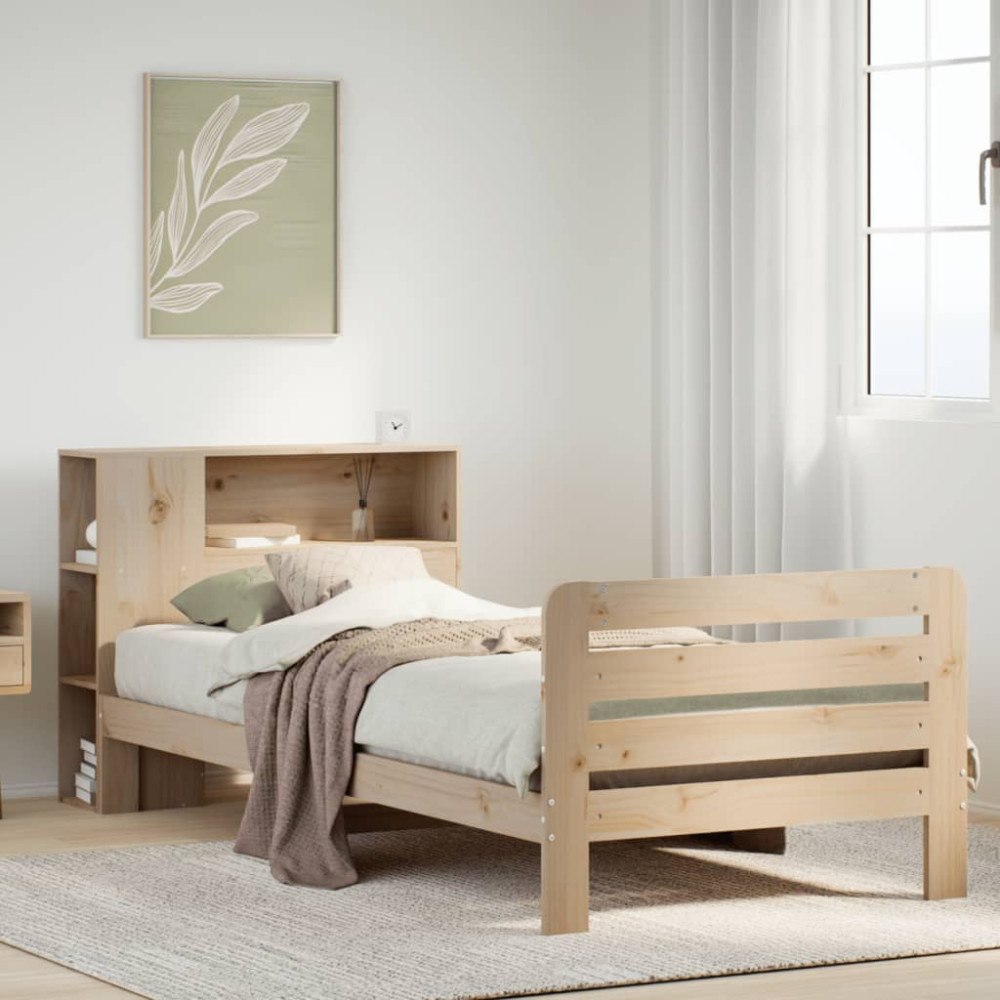 vidaXL Sängram utan madrass 90x200 cm massiv furu