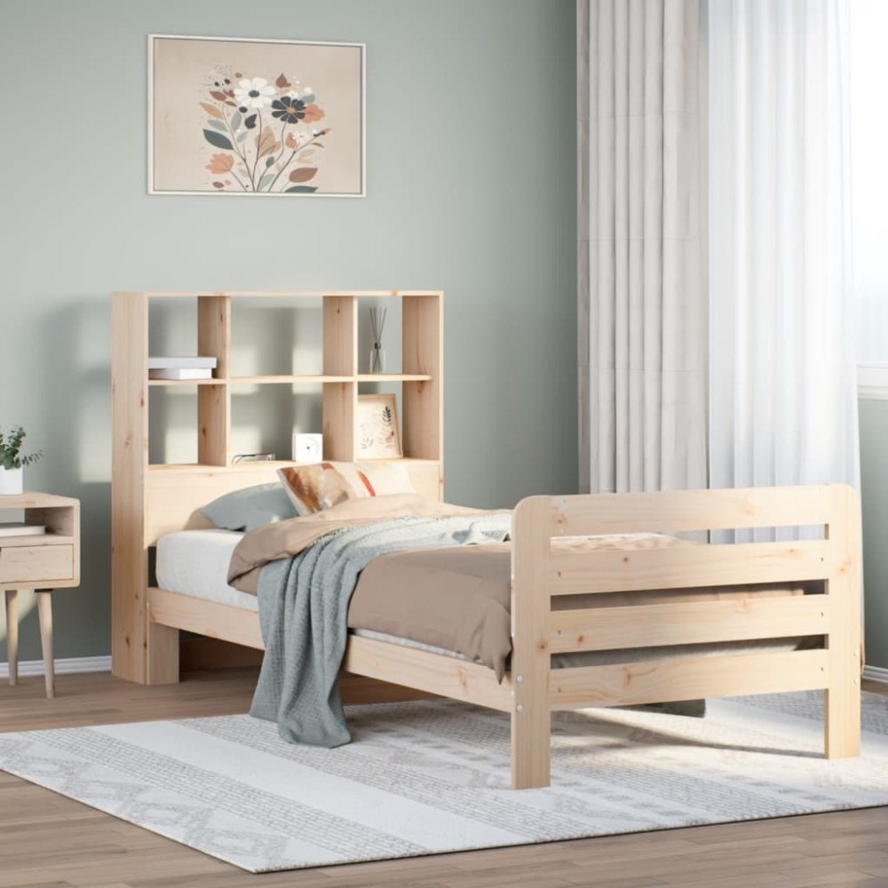 vidaXL Sängram utan madrass 90x200 cm massiv furu