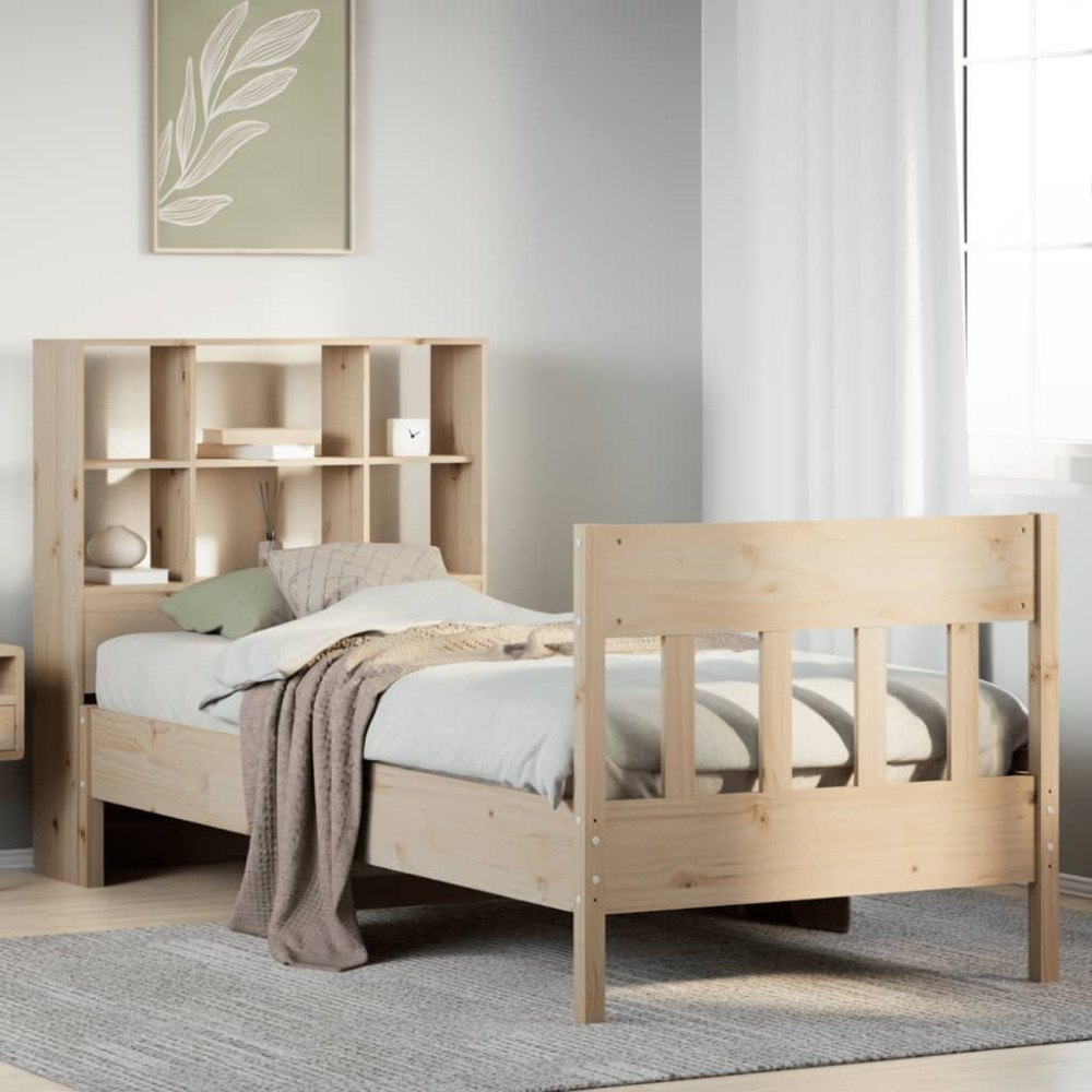 vidaXL Sängram utan madrass 90x200 cm massiv furu