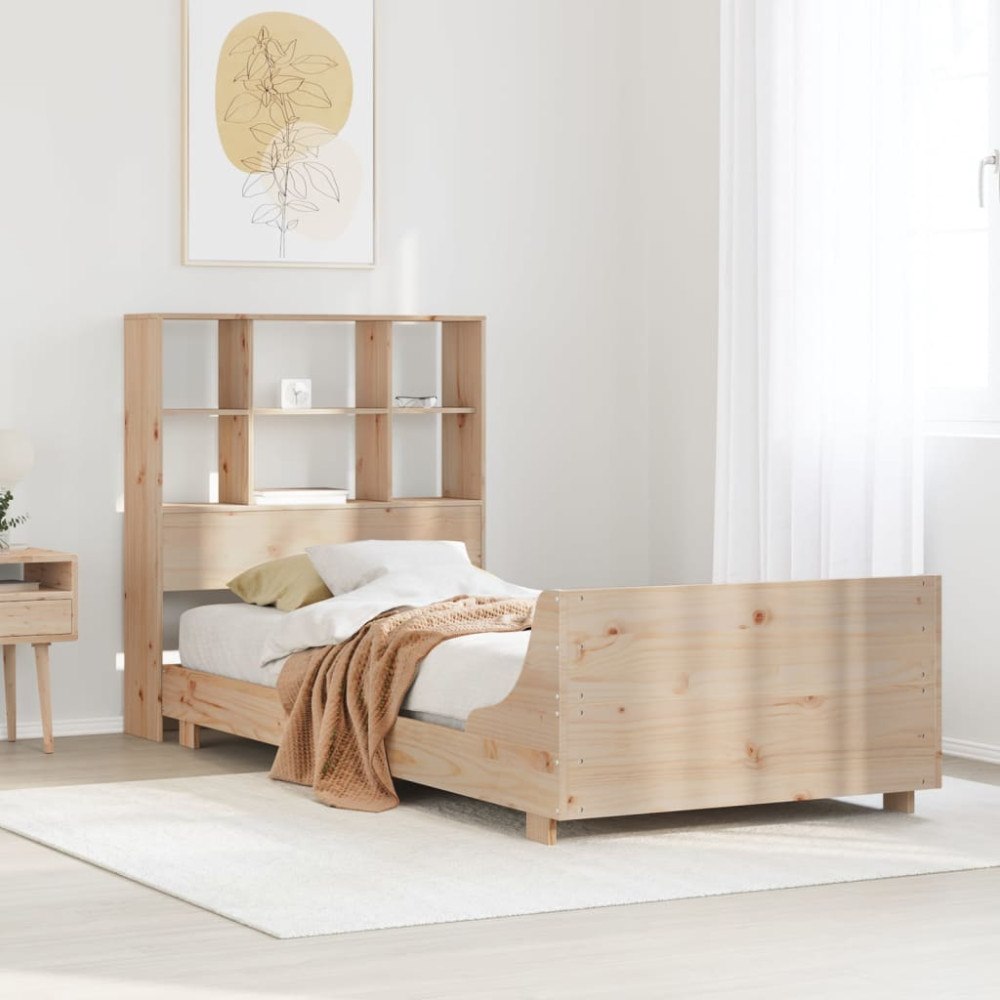 vidaXL Sängram utan madrass 90x200 cm massiv furu