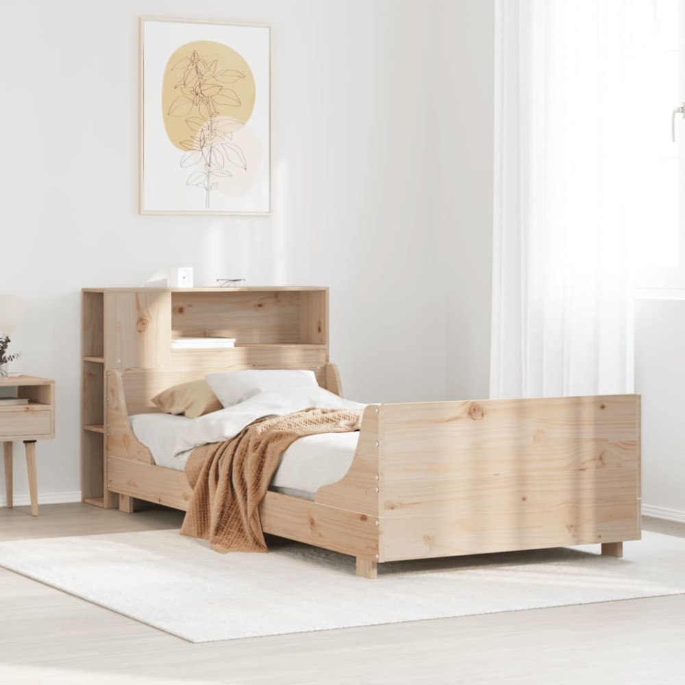 vidaXL Sängram utan madrass 75x190 cm massiv furu