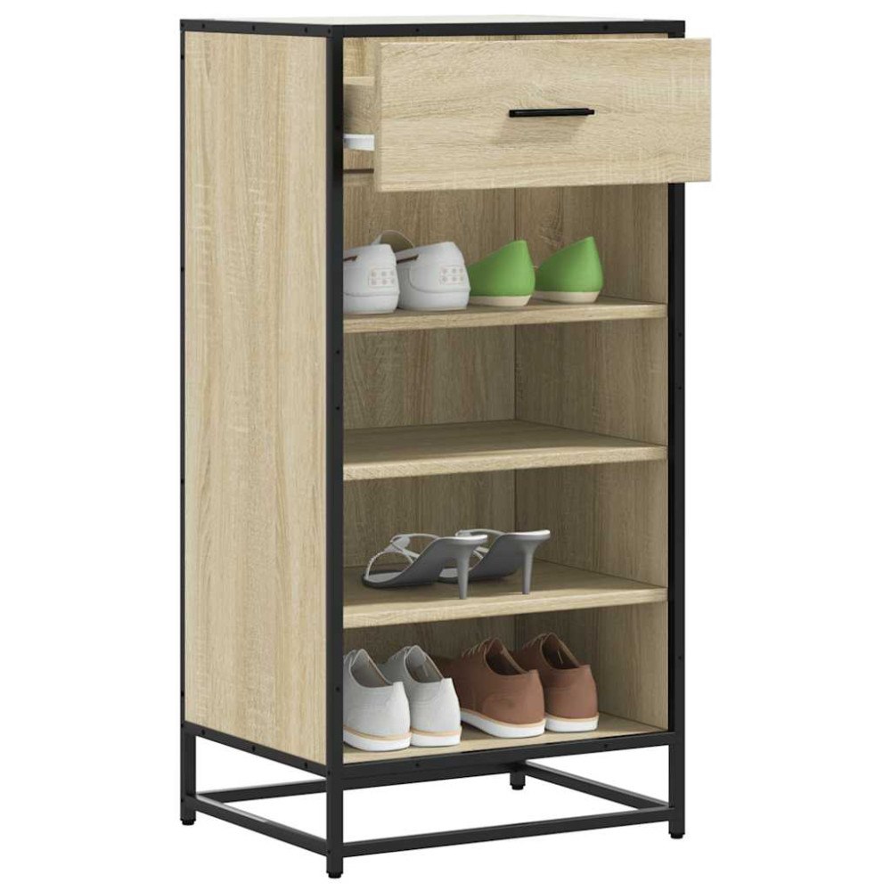 vidaXL Skohylla sonoma-ek 48x38x97,5 cm konstruerat trä