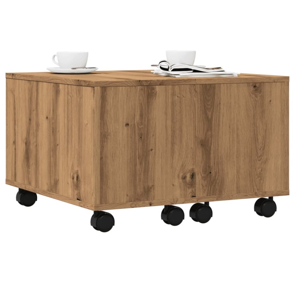 vidaXL Soffbord artisan ek 60x60x38 cm konstruerat trä