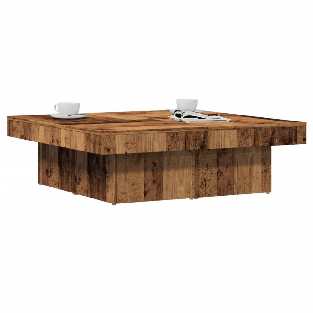vidaXL Soffbord åldrat trä 90x90x28 cm konstruerat trä