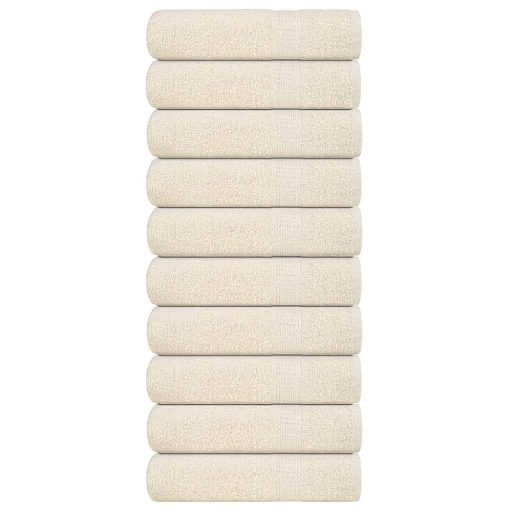 vidaXL Handdukar 10 st gräddvit 50x100 cm 360 gsm 100% bomull