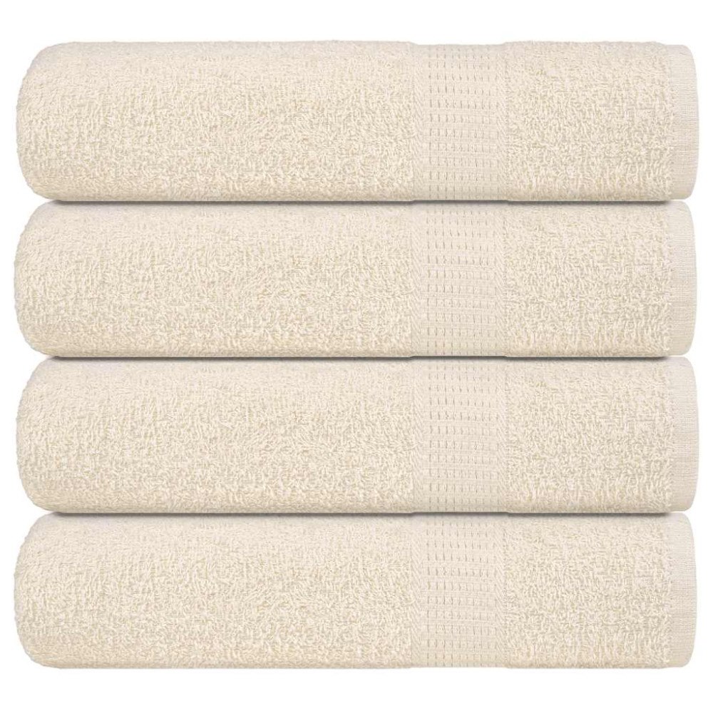 vidaXL Duschhanddukar 4 st gräddvit 70x140 cm 360 gsm 100% bomull